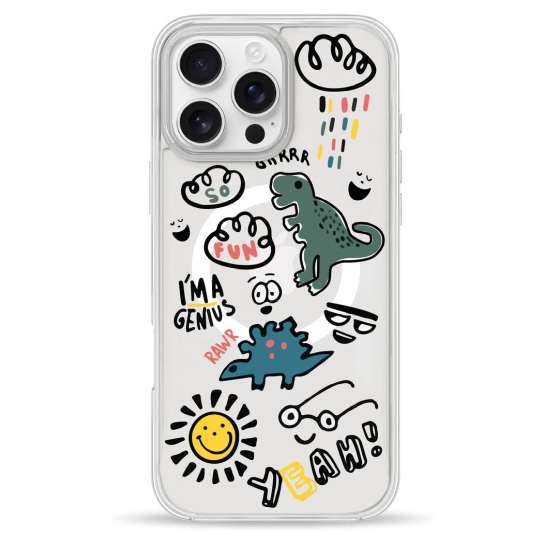 Чехол Pump Clear Case with MagSafe for iPhone 16 Pro Dinosaurs - цена, характеристики, отзывы, рассрочка, фото 1