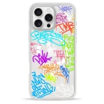 Чехол Pump Clear Case with MagSafe for iPhone 16 Pro Max Text Graffiti