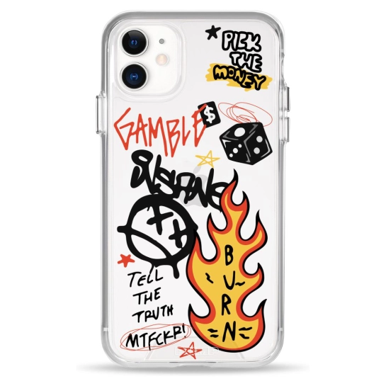 Чохол Pump Clear Case for iPhone 11 Burn Graffiti
