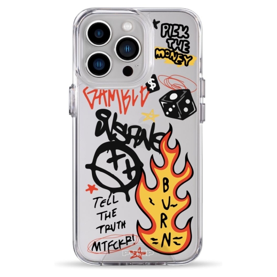 Чехол Pump Clear Case for iPhone 13 Pro Burn Graffiti - цена, характеристики, отзывы, рассрочка, фото 1