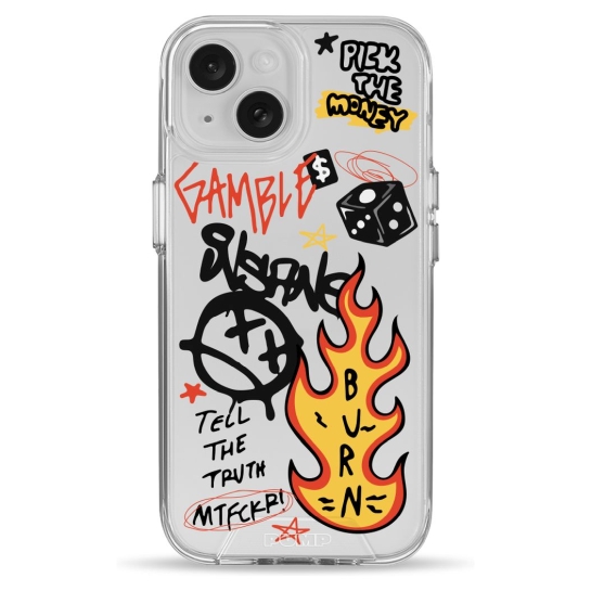 Чехол Pump Clear Case for iPhone 15 Burn Graffiti - цена, характеристики, отзывы, рассрочка, фото 1