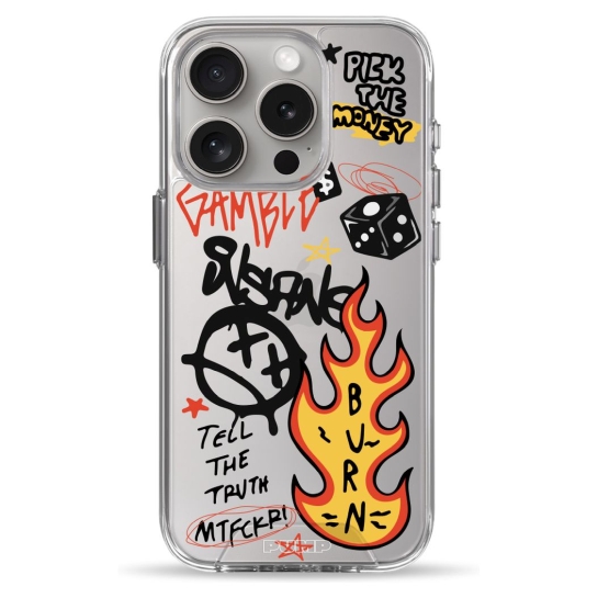 Чехол Pump Clear Case for iPhone 15 Pro Burn Graffiti - цена, характеристики, отзывы, рассрочка, фото 1