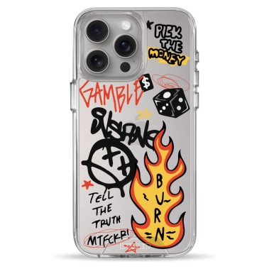 Чехол Pump Clear Case for iPhone 15 Pro Max Burn Graffiti - цена, характеристики, отзывы, рассрочка, фото 1