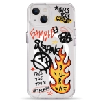 Чехол Pump Clear Case with MagSafe for iPhone 13 Burn Graffiti