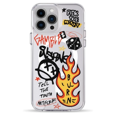 Чохол Pump Clear Case with MagSafe for iPhone 13 Pro Max Burn Graffiti - цена, характеристики, отзывы, рассрочка, фото 1