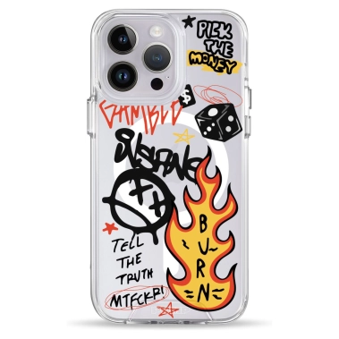 Чохол Pump Clear Case with MagSafe for iPhone 14 Pro Burn Graffiti - цена, характеристики, отзывы, рассрочка, фото 1