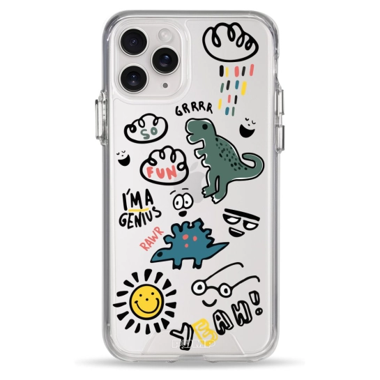 Чехол Pump Clear Case for iPhone 11 Pro Dinosaurs