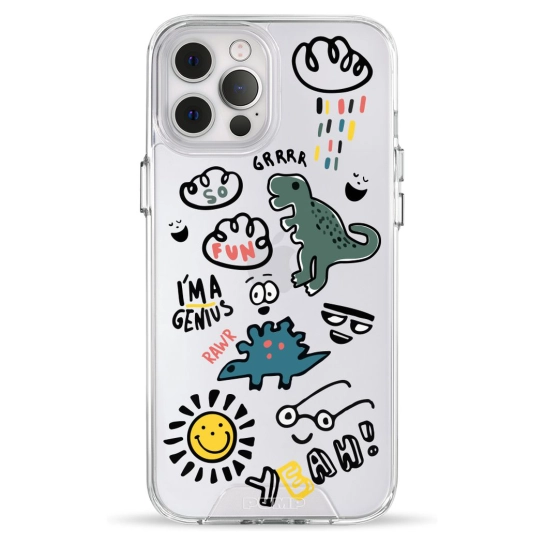 Чохол Pump Clear Case for iPhone 12 Pro Max Dinosaurs