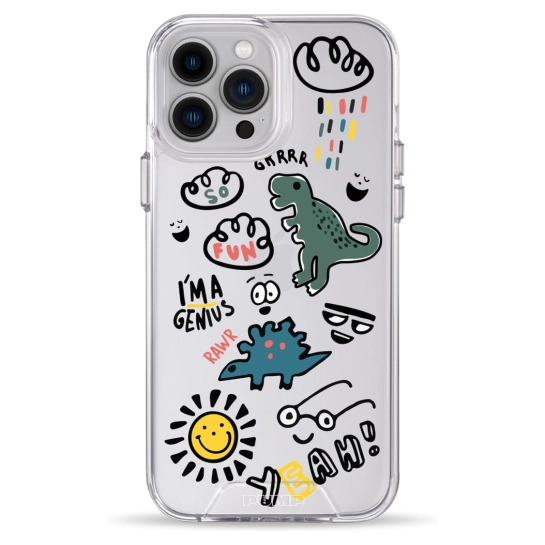 Чехол Pump Clear Case for iPhone 13 Pro Max Dinosaurs