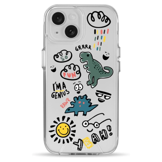 Чохол Pump Clear Case for iPhone 15 Dinosaurs
