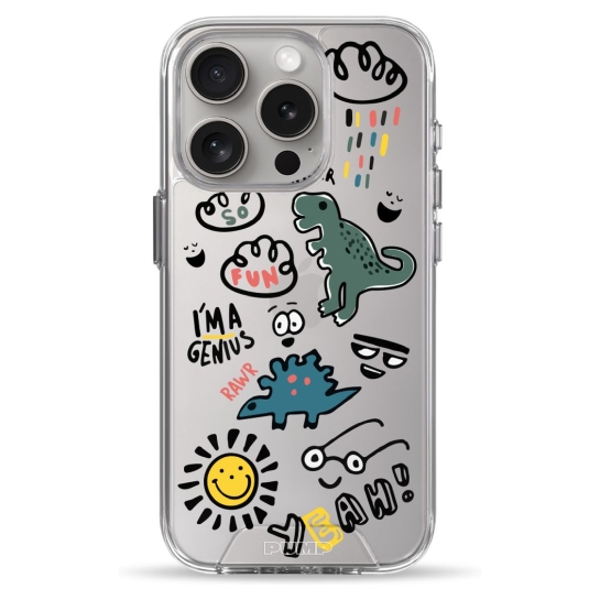 Чохол Pump Clear Case for iPhone 15 Pro Dinosaurs - ціна, характеристики, відгуки, розстрочка, фото 1