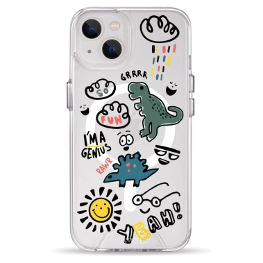 Чехол Pump Clear Case with MagSafe for iPhone 13 Dinosaurs - цена, характеристики, отзывы, рассрочка, фото 1