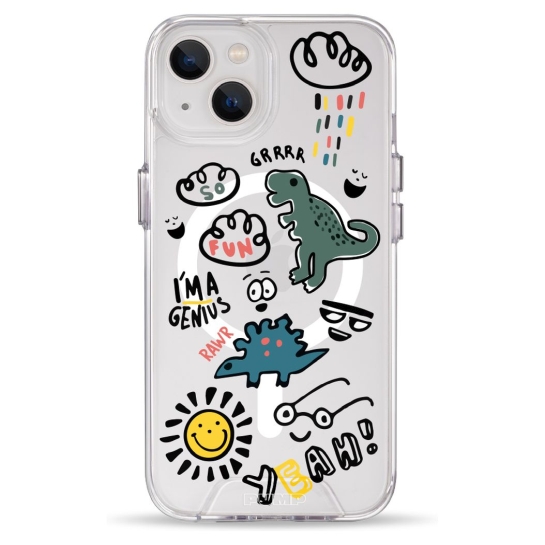 Чехол Pump Clear Case with MagSafe for iPhone 13 Dinosaurs - цена, характеристики, отзывы, рассрочка, фото 1