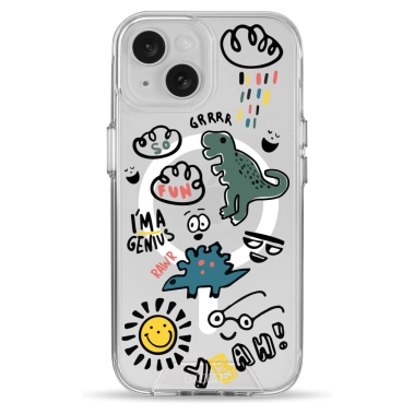 Чехол Pump Clear Case with MagSafe for iPhone 15 Dinosaurs - цена, характеристики, отзывы, рассрочка, фото 1