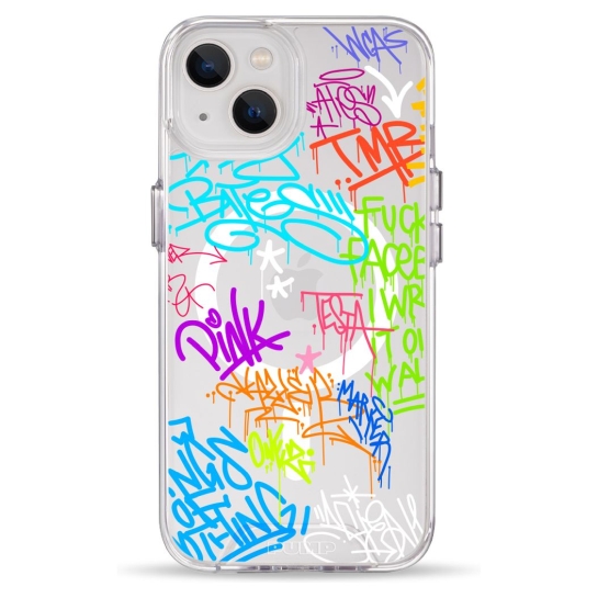Чехол Pump Clear Case with MagSafe for iPhone 13 Text Graffiti - цена, характеристики, отзывы, рассрочка, фото 1
