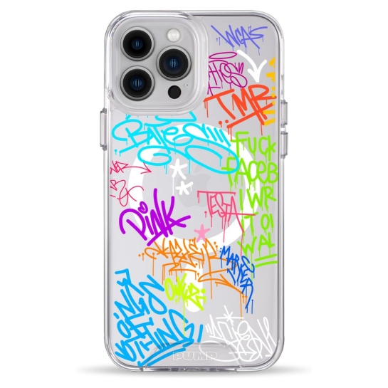 Чохол Pump Clear Case with MagSafe for iPhone 13 Pro Max Text Graffiti - ціна, характеристики, відгуки, розстрочка, фото 1