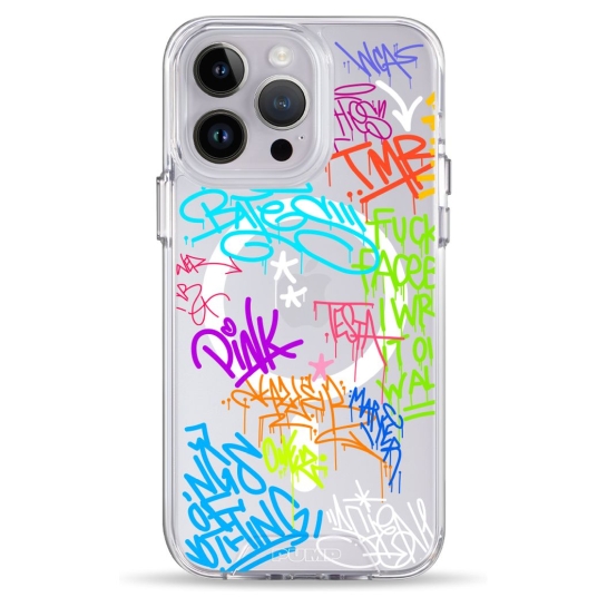 Чехол Pump Clear Case with MagSafe for iPhone 14 Pro Max Text Graffiti - цена, характеристики, отзывы, рассрочка, фото 1