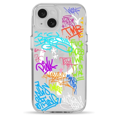 Чехол Pump Clear Case with MagSafe for iPhone 15 Text Graffiti - цена, характеристики, отзывы, рассрочка, фото 1