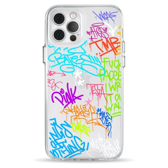 Чехол Pump Clear Case for iPhone 12/12 Pro Text Graffiti