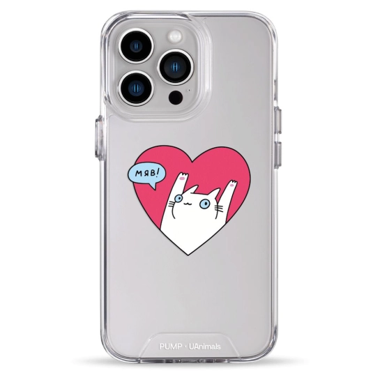 Чехол Pump Transparency Silver Button Case for iPhone 13 Pro Kitty