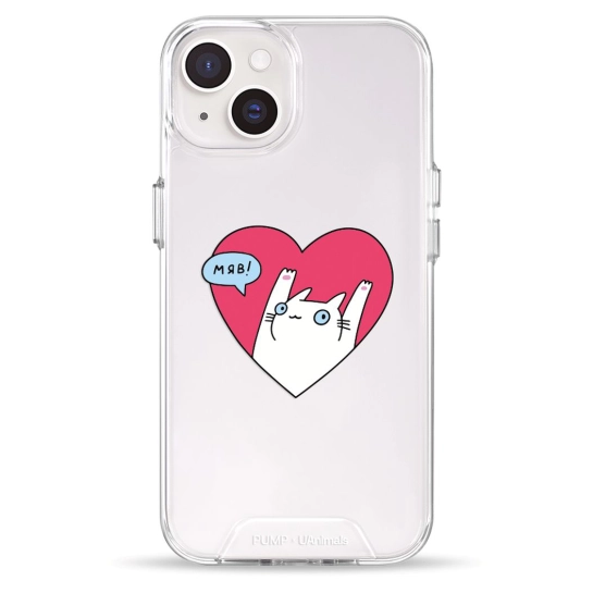Чехол Pump Transparency Silver Button Case for iPhone 14 Kitty