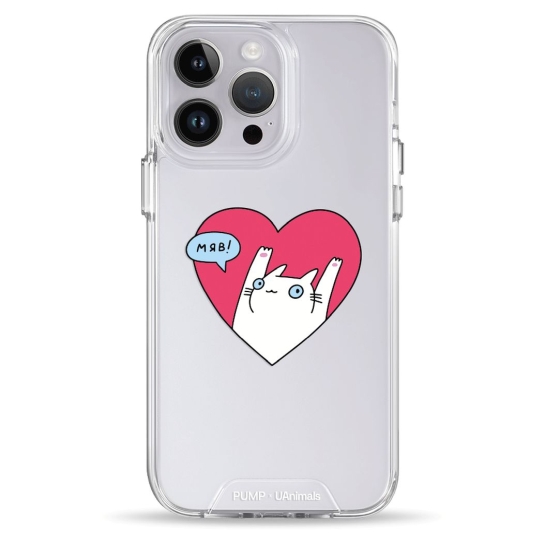 Чохол Pump Transparency Silver Button Case для iPhone 14 Pro Kitty - ціна, характеристики, відгуки, розстрочка, фото 1