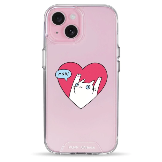 Чехол Pump Transparency Silver Button Case for iPhone 15 Kitty