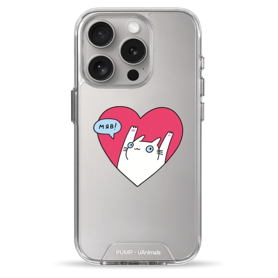 Чехол Pump Transparency Silver Button Case for iPhone 15 Pro Kitty - цена, характеристики, отзывы, рассрочка, фото 1