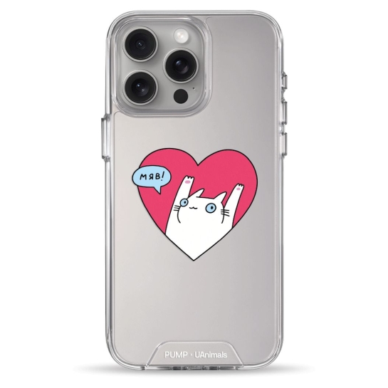 Чохол Pump Transparency Silver Button Case для iPhone 15 Pro Max Kitty - ціна, характеристики, відгуки, розстрочка, фото 1