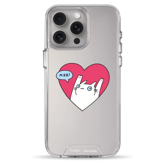 Чехол Pump Transparency Silver Button Case for iPhone 15 Pro Max Kitty