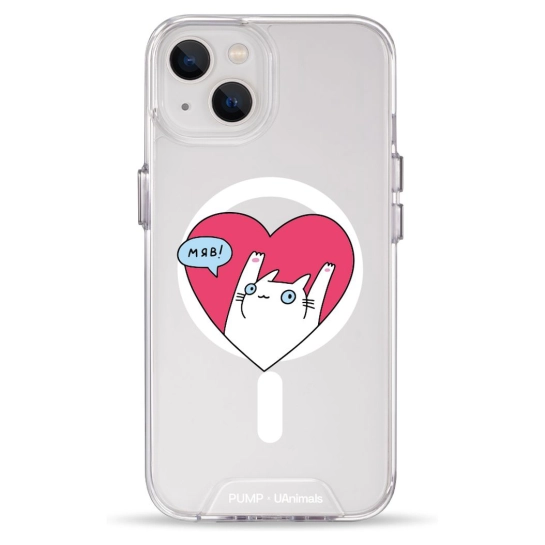 Чехол Pump Clear Case with MagSafe for iPhone 13 Kitty