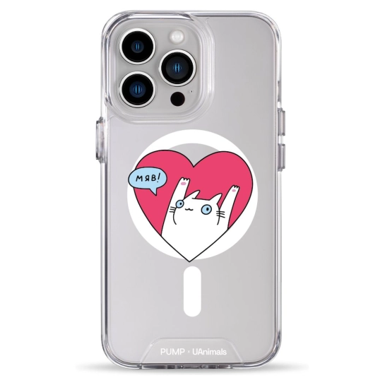 Чехол Pump Clear Case with MagSafe for iPhone 13 Pro Kitty