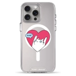 Чехол Pump Clear Case with MagSafe for iPhone 15 Pro Max Kitty