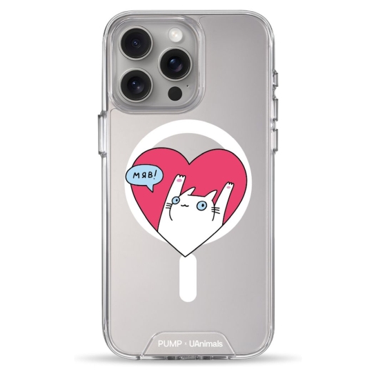 Чехол Pump Clear Case with MagSafe for iPhone 15 Pro Max Kitty - цена, характеристики, отзывы, рассрочка, фото 1