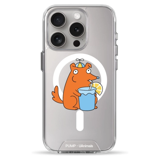 Чехол Pump Clear Case with MagSafe for iPhone 15 Pro Doggie