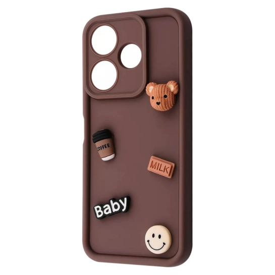 Чехол Pretty Things Case for Xiaomi Redmi 13 4G/Poco M6 4G/Note 13R Brown/Bear