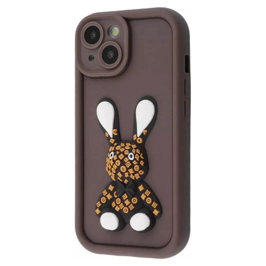 Чехол Pretty Things Case for iPhone 15 Brown/Rabbit