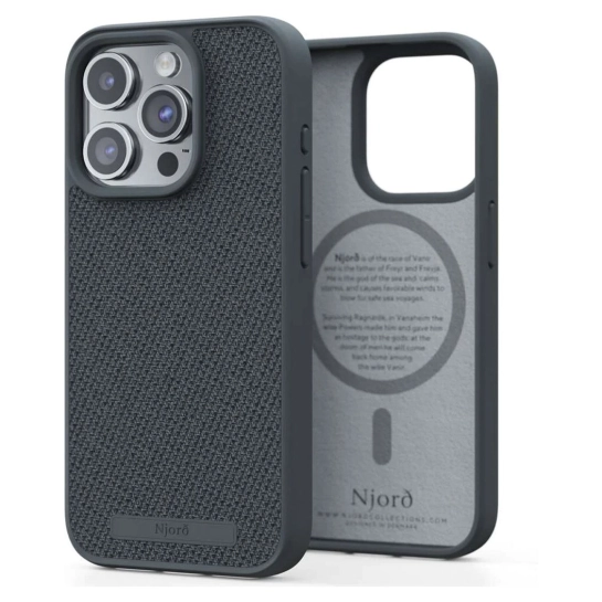 Чехол Njord Fabric MagSafe Case for iPhone 15 Pro Dark Grey (NA53FA09)