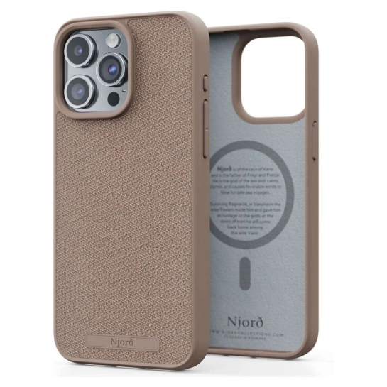 Чехол Njord Fabric MagSafe Case for iPhone 15 Pro Max Pink Sand (NA54FA12)