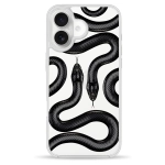 Чехол Pump Clear Case for iPhone 16 Black Snake