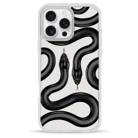 Чехол Pump Clear Case for iPhone 16 Pro Max Black Snake