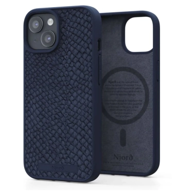 Чехол Njord Salmon Leather MagSafe Case for iPhone 15 Petrol Blue (NA51SL01) - цена, характеристики, отзывы, рассрочка, фото 1