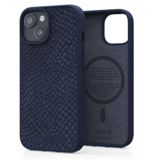 Чехол Njord Salmon Leather MagSafe Case for iPhone 15 Petrol Blue (NA51SL01)