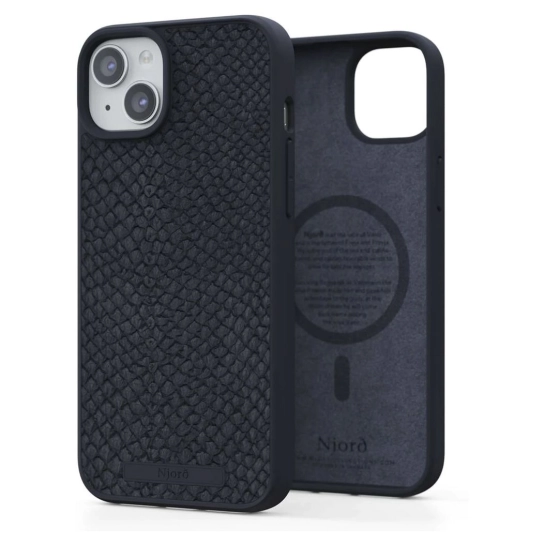 Чехол Njord Salmon Leather MagSafe Case for iPhone 15 Plus Black (NA52SL00)