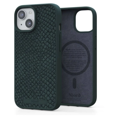 Чехол Njord Salmon Leather MagSafe Case for iPhone 15 Plus Dark Green (NA52SL02) - цена, характеристики, отзывы, рассрочка, фото 1