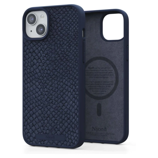 Чехол Njord Salmon Leather MagSafe Case for iPhone 15 Plus Petrol Blue (NA52SL01)