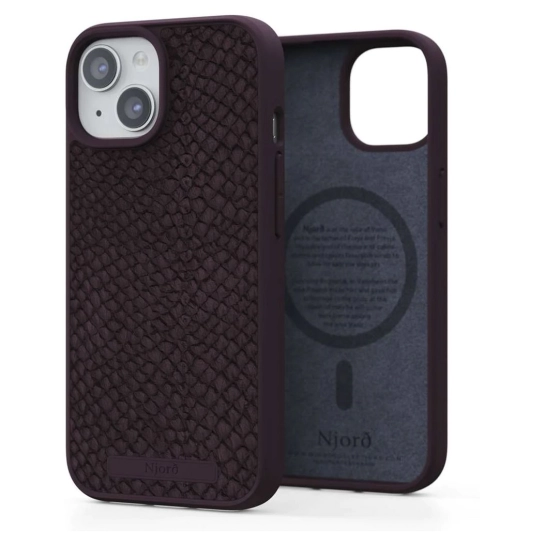 Чехол Njord Salmon Leather MagSafe Case for iPhone 15 Plus Rust (NA52SL03)