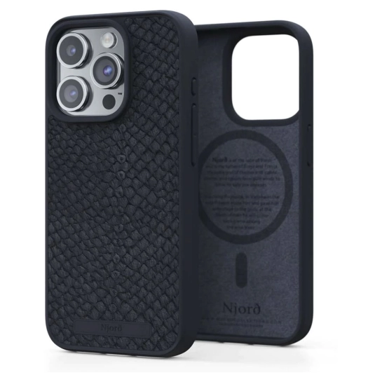 Чехол Njord Salmon Leather MagSafe Case for iPhone 15 Pro Black (NA53SL00)