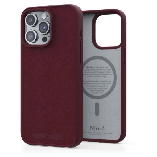 Чохол Njord Suede MagSafe Case для iPhone 15 Pro Max Crimson Red (NA54SU11)