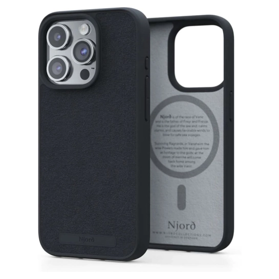 Чохол Njord Suede MagSafe Case для iPhone 15 Pro Black (NA53SU00)